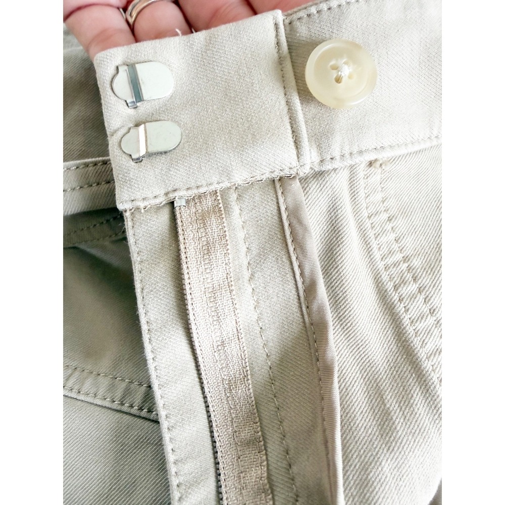 Ann Taylor Womens Khaki Tan Belted Utility Shorts Size 8 High Rise Twill Chino - Picture 3 of 4